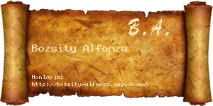 Bozsity Alfonza névjegykártya