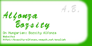 alfonza bozsity business card